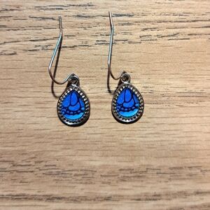 Blue Spider Web Earrings